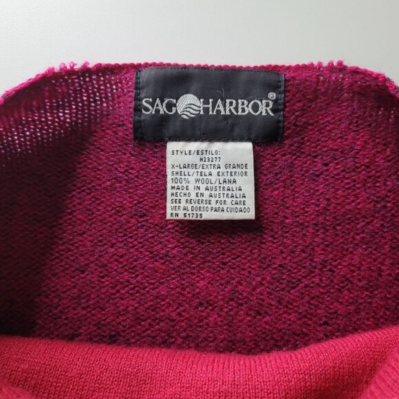 Sag Harbor 2 Pc Set Purple Wool Cardigan Pink Acrylic Sweatshirt Womens XL - Picture 7 of 9